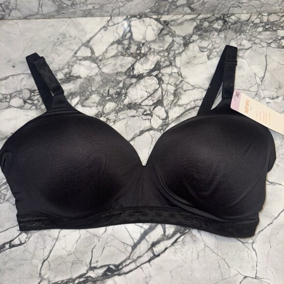 Warners 38D Cloud 9 Wireless Bra Black NEW - Picture 1 of 3
